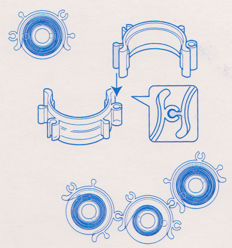 Spoline e clip fermafilo vuote Brother 11,5mm pz. 10