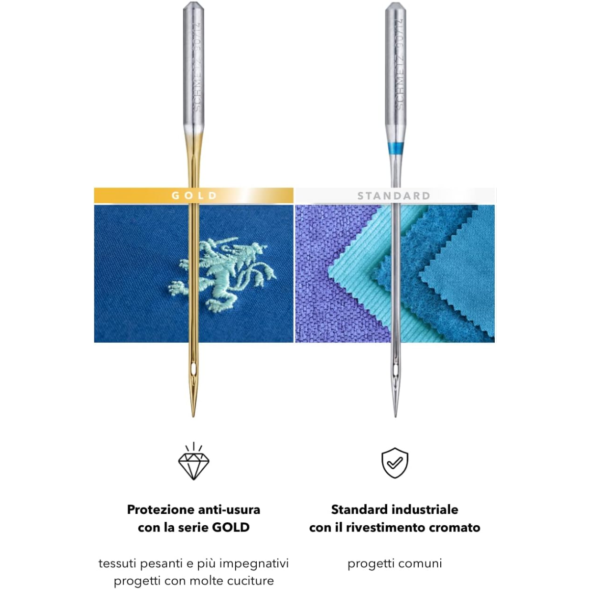 Aghi Gold da Ricamo Oro Schmetz – Sistema 130/705 H-ET - Varie Finezze