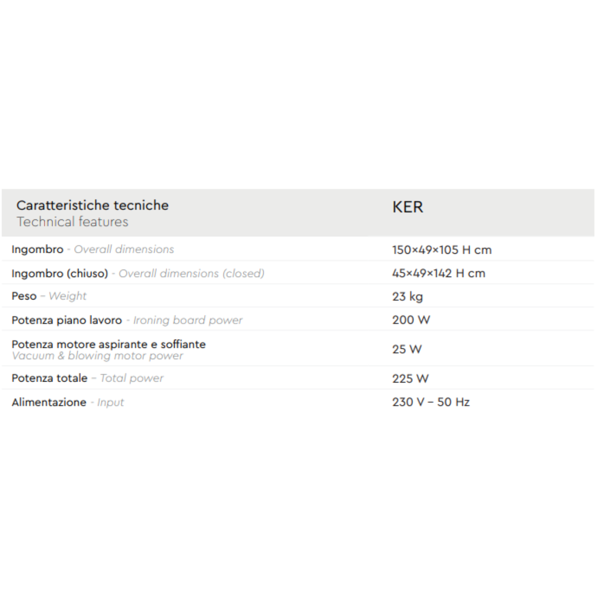 Battistella Ker Tavolo da stiro aspirante, soffiante e riscaldato
