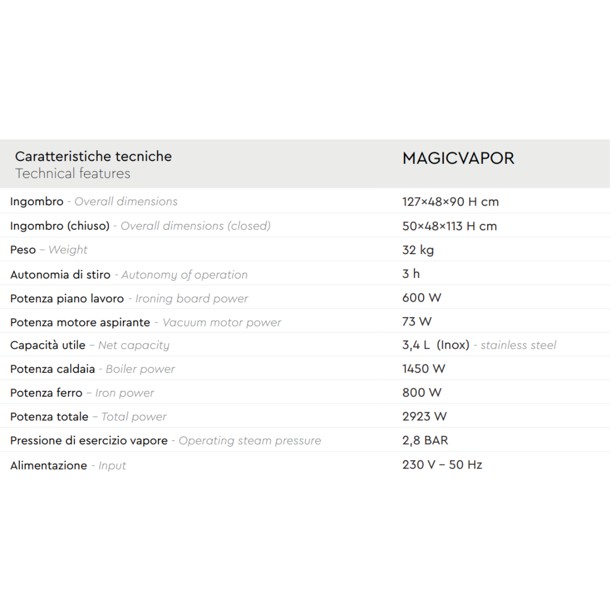 Battistella Magicvapor Asse da Stiro pieghevole Riscaldato Aspirante con Caldaia 4,5L