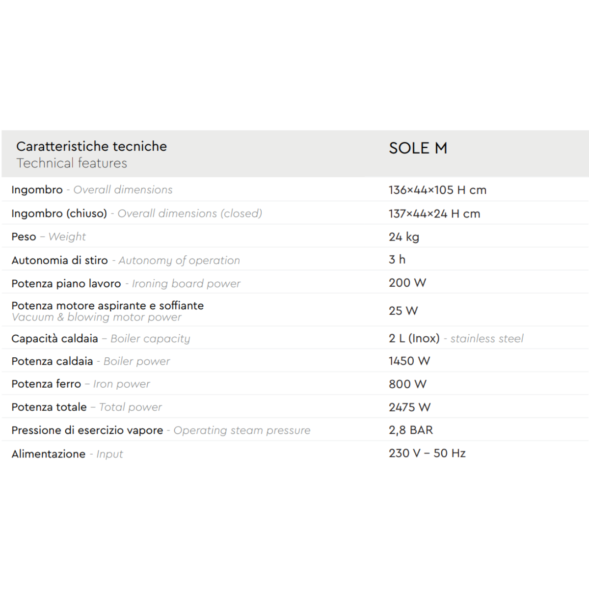 Battistella Sole M asse da Stiro Pieghevole Aspirante Soffiante