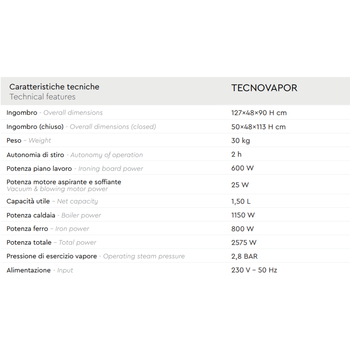 Battistella Tecnovapor Tavolo da stiro pieghevole, aspirante, soffiante, riscaldato, con caldaia da 2,2 L e ferro da stiro