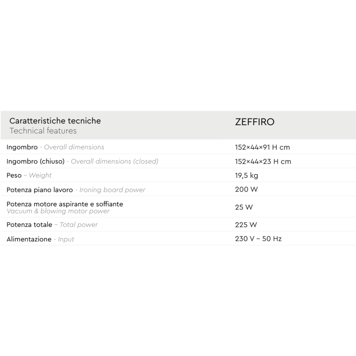 Battistella Tavolo da stiro aspirante, soffiante e riscaldato Zeffiro
