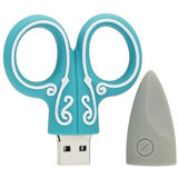 Chiavetta USB 4 GB a Forma di Forbice Azzurra