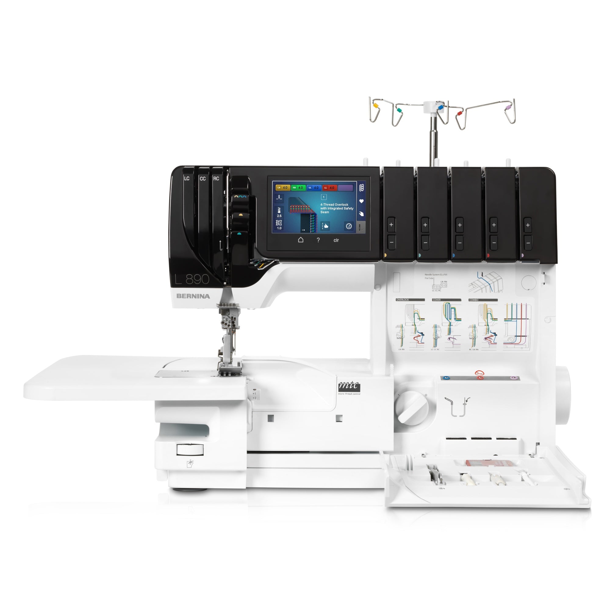 Bernina L 890 Tagliacuci + Punto copertura con infilatura ad aria one-step overlock/cover stitch