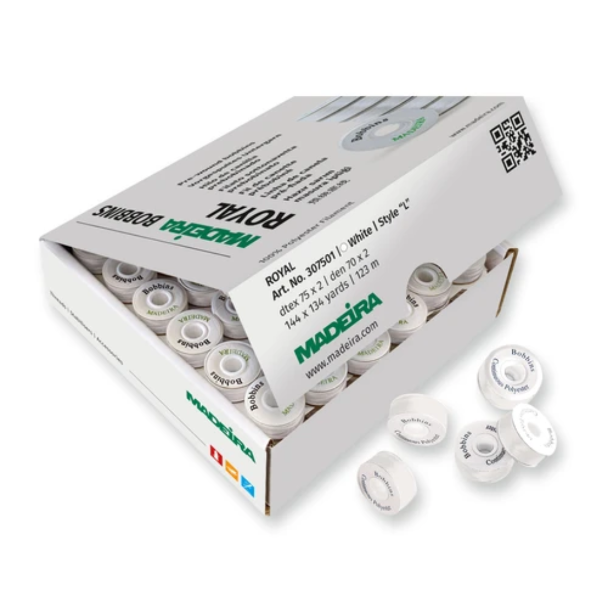 Madeira Spoline Prebobinate 144 pezzi Bianco o Nero