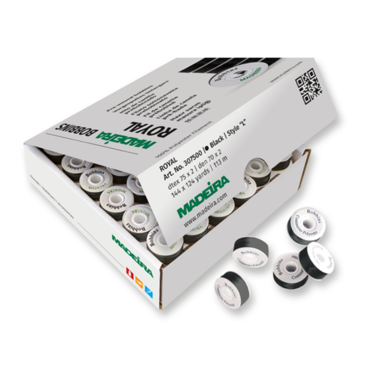 Madeira Spoline Prebobinate 144 pezzi Bianco o Nero