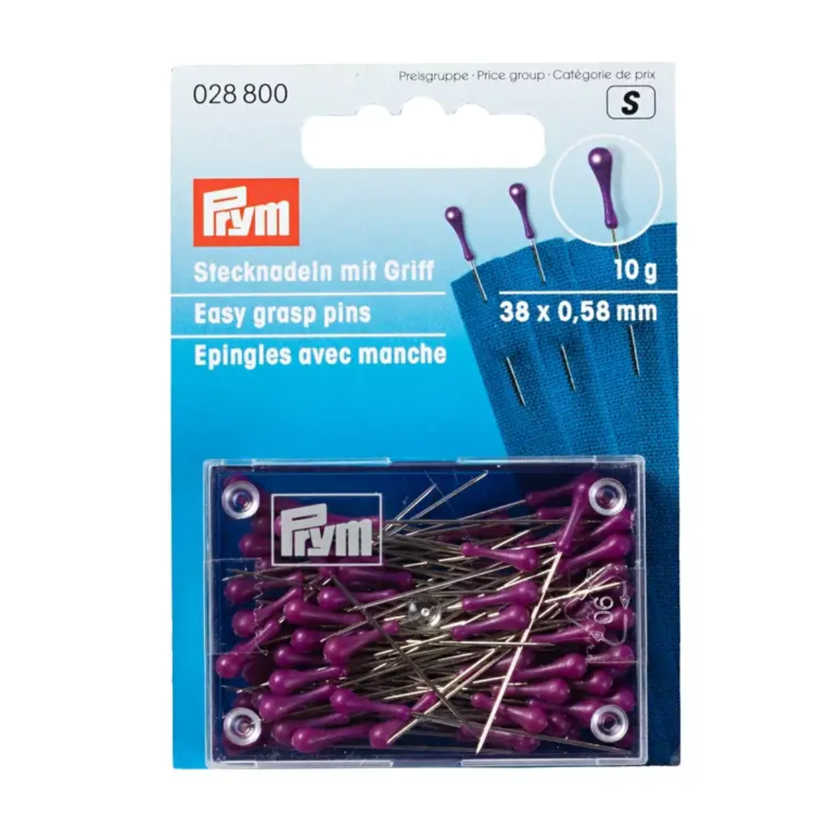 Prym  Spilli con Impugnatura Ergonomica – 38 x 0,58 mm