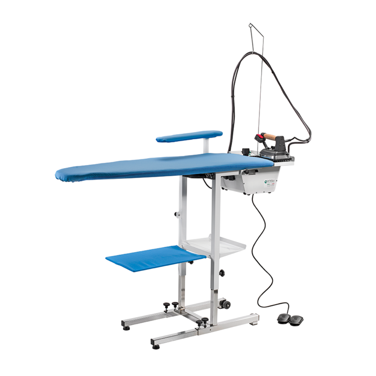 Battistella Ker/2 Tavolo da stiro pieghevole, aspirante, soffiante, riscaldato, regolabile in altezza, con caldaia inox da 3,2 L e ferro da stiro