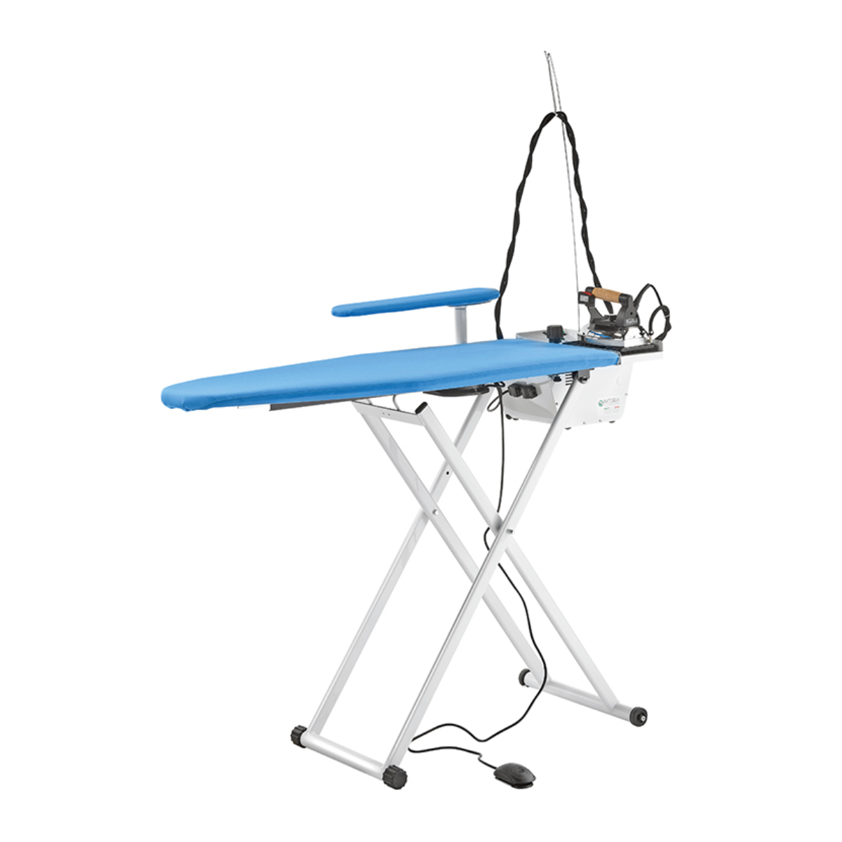 Battistella Prometeo Tavolo da stiro,  aspirante e riscaldato con caldaia inox e ferro da stiro