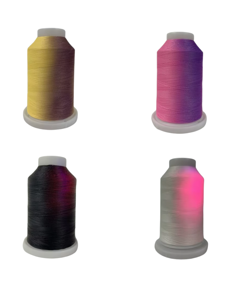 Set 20 coni 1000mt da Ricamo Cambio Colore Effetto UV Glow (model1)