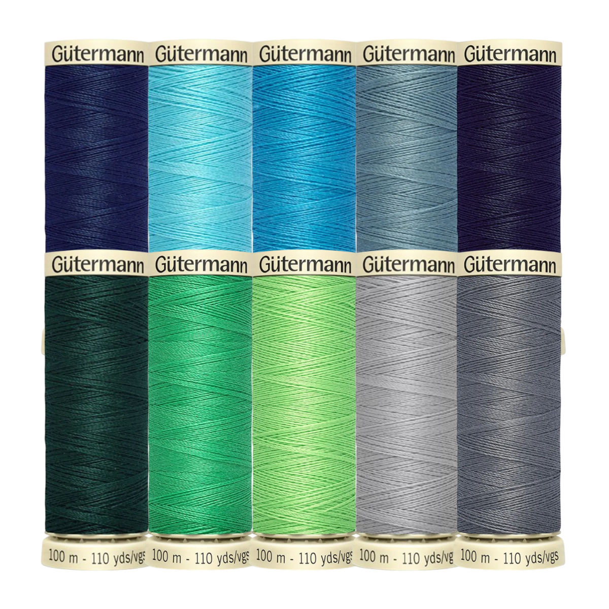 Gütermann Cucitutto – Filo Poliestere 100 m – 100% Poliestere - Blu, Azzurro, Verde, Grigio