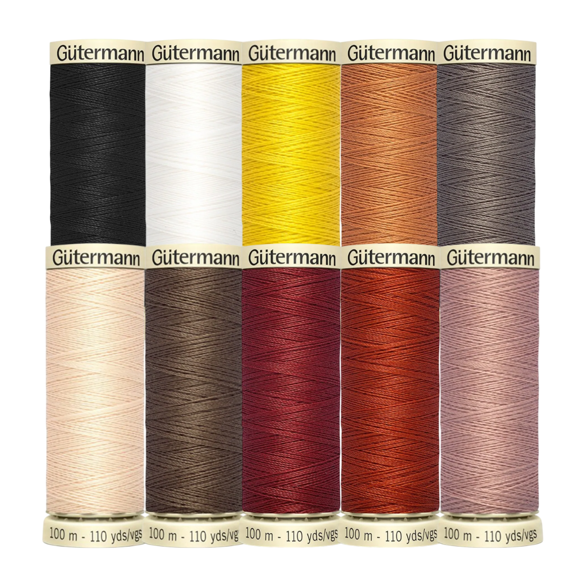 Gütermann Cucitutto – Filo Poliestere 100 m – 100% Poliestere - Bianco, Nero, Beige, Giallo, Grigio, Marrone