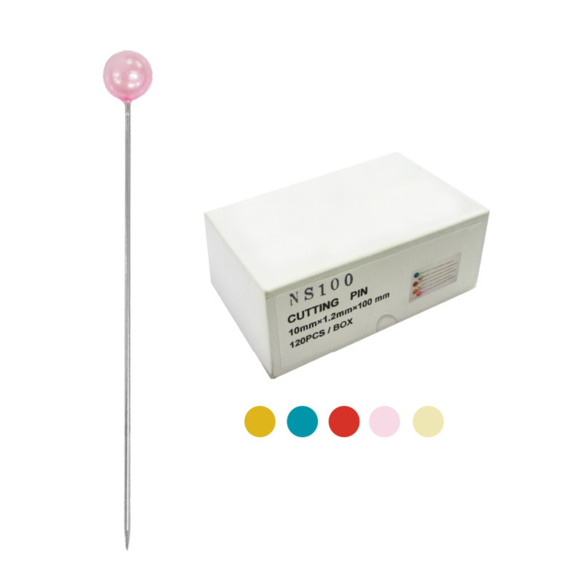 Spilli da Cucito Professionali con Testa Colorata 10cm